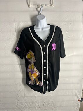 Warner Bros. Black Jersey with White Looney Tunes Logo